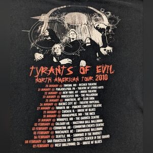 Arch Enemy Tyrants Of Evil North American Tour 2010 Vintage Concert Tee 2X